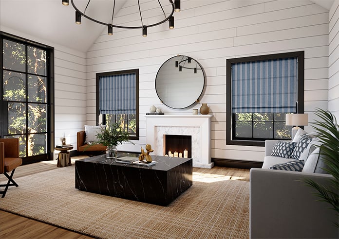 Bellagio Stripe, Mineral Blue - Twist&Fit Roman Blind - Image 7
